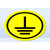 接地标识确保电力地线标签械电器警示贴纸设备安全标志警告标示 黄色接地 2.5x2.5cm