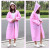 贝傅特 一次性雨衣加厚 户外男女便捷式透明连体雨衣 粉色140g 