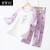 TFTFUU新款儿童睡衣夏季女童韩版卡通舒适家居服套装中大童短袖空调服装 紫色精灵 110号高100-110cm