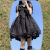 水茜夏季新款短袖超仙洛丽塔连衣裙收腰显瘦遮肚公主蓬蓬裙子洋气 黑色蓬蓬裙 S