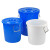 京顿 大号圆桶塑料水桶加厚带盖水桶酒店厨房工业环卫物业垃圾桶 36L蓝色带盖子