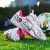LNTL新款世界杯女童足球鞋碎钉防滑儿童运动鞋女孩小学初中生训练鞋 黑粉 28