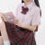 茗维雅夏季新款凯蒂猫刺绣可爱甜美制服条纹短袖衬衫女学生 粉色凯蒂猫 l