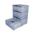海斯迪克 HKCL-177 加厚euo折叠箱物流箱 塑料工业带翻盖周转箱筐 储物配送箱 蓝色（不带盖）600*400*230mm