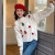 贝意品新年红色毛衣女秋冬短款加厚2024圣诞节重工立体装饰针织外套