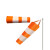 美奥帮 YM-1599 气象风向袋 风向标 风向测量 户外风向检测自备柱子 1米中号橙白款