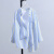 索宛亦（SUOWANYI）蓝色竖条纹衬衫女外套设计感小众2024夏季新款宽松薄款小清新 粉红色24小时 S8095