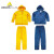 代尔塔407003分体式连帽涤纶雨衣套装定做PVC涂层透气内置防风挡片黄色 M 
