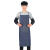 牛仔围裙工作围裙劳保电焊男女韩版时尚厨房餐厅耐磨帆布围裙 尺寸中号90cm*60cm(1条)
