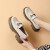 红蜻蜓乐福鞋女2023夏季新款单鞋英伦风小皮鞋女厚底学院风百搭女鞋子 米色跟高4.5cm 35标准码