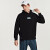 卡帕（Kappa）套头帽衫情侣男女印花运动卫衣休闲针织外套K0CW2MT07D 黑色-990 M
