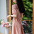 【好物上新】2021夏季新款清新气质粉纵条纹系带显瘦衬衫连衣裙723（定制） 粉色 S(建议90斤以内)