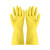 贸正 乳胶防护手套 防水防滑耐油耐磨橡胶皮加工清洗清洁劳保用品 黄色S码