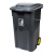 四轮翻盖式户外垃圾桶塑料加厚带盖方形大号滚动式环保垃圾箱 侧轮脚踏 加厚垃圾桶【240L】