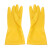 厚创 加厚加长牛筋乳胶手套防水耐用厨房清洁洗碗工业橡胶劳保手套 柠檬黄 S