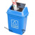 垃圾桶塑料带盖室外垃圾箱大容量商用户外厨房办公室工业加厚 60升灰色无盖