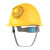 光随我意新款太阳能带风扇的安全帽工地防晒可充电空调制冷蓝牙头盔厚夏天 单风扇【黄色】 均码