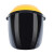 点焊面罩 焊工电焊面罩面具PC头戴式防护烤脸隔热轻便简易防打眼 黄顶透明屏
