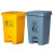 垃圾桶拉基加厚黄色利器盒诊所用垃圾桶废物收纳脚踏桶耐 120L带轮（）