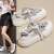 夏季新款全镂空透气网鞋板鞋运动休闲女鞋小白鞋 白色 35