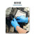 同固 一次性丁腈蓝色防护手套（无粉）防滑耐磨盒装抽取式PVC橡乳胶劳保手套 合成蓝色丁晴手套[100只] L码