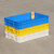 长方形塑料矮周转箱加厚浅盘食品箱豆腐箱面条箱面包箱扁平塑料盒 62*42*11cm 蓝-外径-长*宽*高(无盖)