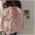 卡特骆（KATELUO）书包女大学生小众设计感泡泡格日系甜美少女系双肩包休闲包中学生 粉色+小白熊挂件