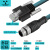 一联多【YILIANDUO】M12转RJ45双螺水晶头D型4芯以太网工业级高柔六类千兆网线 D款4芯 M12公-RJ45双螺纹【3M】