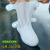 雨鞋套防水防滑高弹加厚时尚脚套便携式成人骑手鞋套水鞋雨靴工业品 zx白色中筒 L码 37-39请参考尺码表
