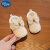 迪士尼（DISNEY）婴儿学步鞋春秋0-3-6-10个月婴幼儿一岁女宝宝鞋秋季单鞋软底防滑 米白色 单鞋 内长12.5cm 16码