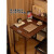 家逸实木电脑桌书桌书柜一体式家用办公桌工作台儿童学生学习书桌 实木折叠书桌 胡桃色+悬浮椅 胡