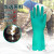 东方红 丁腈手套 清洁手套防水女加厚工作劳保胶皮手套 10双装绿色 S码 
