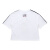 阿迪达斯logo印花条纹运动短袖T恤 女款 白色 白色 XL