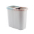 安达通 分类垃圾桶干湿分离双桶创意客厅厨房无盖垃圾筒纸篓 小号米色