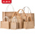 采易乐 黄麻手提袋 环保购物袋 礼物包装袋 简约打包袋 拉链款棉绳加大号（37x17x26cm）09115