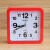 岚立仕创意摆件个性时钟台式钟表客厅不桌面台钟现代简约座钟闹钟 19红色边长15厘米