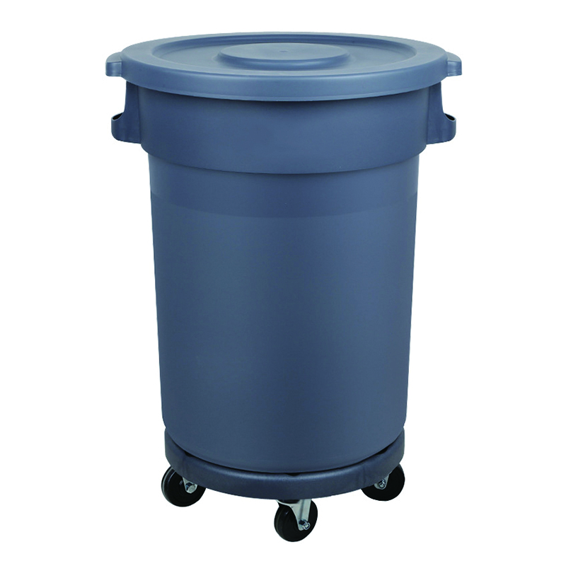 创悟邦 加厚带盖垃圾桶 户外环卫清洁工业商用塑料垃圾筒 FB2239圆形有盖120L