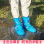 鞋套雨天一次性防雨户外防滑靴套漂流防水加长PE加厚耐磨塑料脚套 蓝色中筒鞋套10只