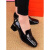 柏羽蔻40-50岁中年妈妈夏天穿的粗中跟软底软皮单鞋女方头英伦风小皮鞋 酒红色5CM 34