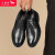 红蜻蜓男鞋夏季新款布洛克男时尚商务正装鞋雕花皮鞋 黑色 38