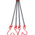 普霖乐   起重链条吊索具组合小孔专用吊钩吊装工具吊具吊环G80锰钢链条 1.2吨1.5米4钩 