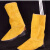 电焊工牛皮电焊护脚套皮护腿护脚盖劳保防护鞋盖隔热阻燃耐高温 黄色短款系带长22厘米