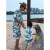 格卡蜜（GEKAMI）海边度假男士休闲套装夏威夷沙滩海岛服软料夏季衬衫黄色短袖印花 藕色 香蕉 165M套装约110斤穿 110斤及以下