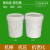 塑料水桶包装打包桶级圆形手提储水桶白色空桶油漆涂料桶 16升-带盖（压盖）