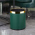 垃圾桶客厅创意厨房厕所卫生间卧室可爱大号北欧风ins轻奢圾 15L金圈-莫兰迪绿