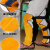 KYCXD焊工牛皮护膝 电焊防烫护腿 耐磨耐高温焊工防护装备腿部防护用品 黄色护腿长款