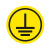 接地标识贴ABCNPE相序标志电器电气设备标签提示贴 接地(黄底不带圈) 不干胶  4x4cm / 100小贴