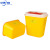 中环力安【方形3L】黄色塑料垃圾桶圆形一次性 医疗利器盒 锐器桶