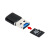 USB3.0迷你高速MicroSD铝合金TF读卡器手机平板OTG内存卡支持512G 黑色+安卓OTG转接头一对 USB3.0