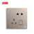 ABB开关面板插座，墙壁USB五孔双控插座，轩致系列朝霞金 电话插座